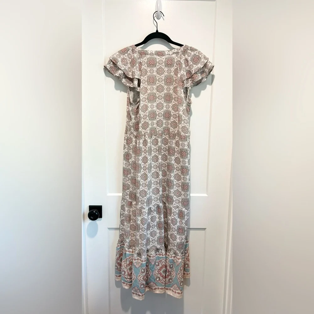 Blu Pepper Boho Midi Dress Paisley Medallion Cottagecore Spring M - Picture 6 of 7